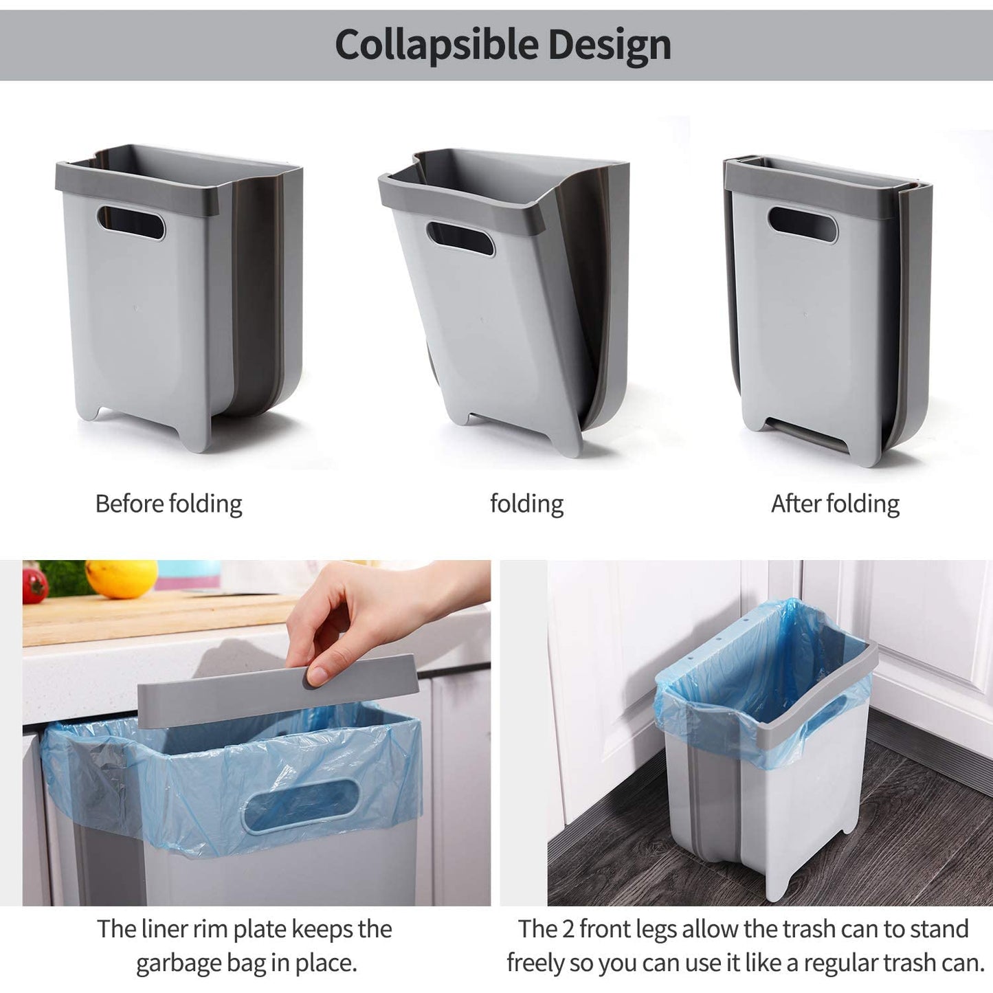 Wall-mounted trash can