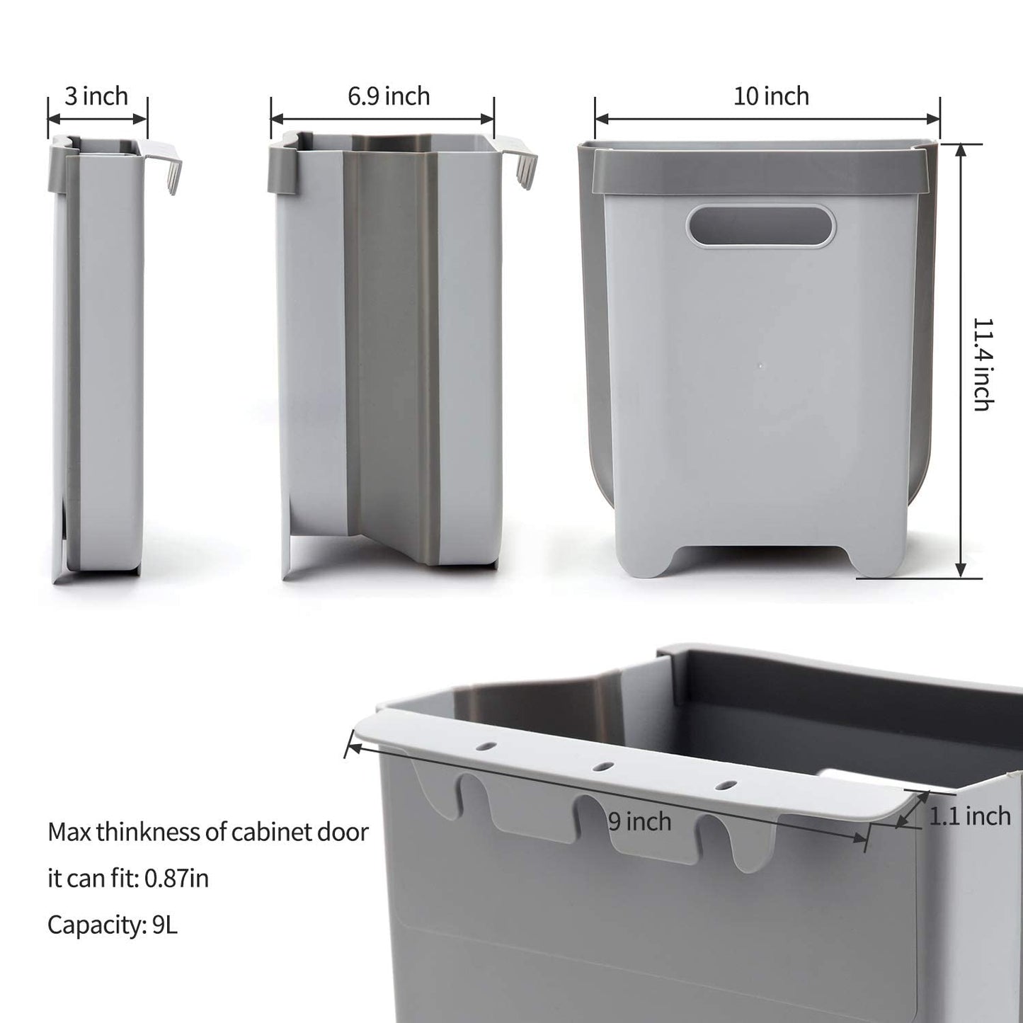 Wall-mounted trash can