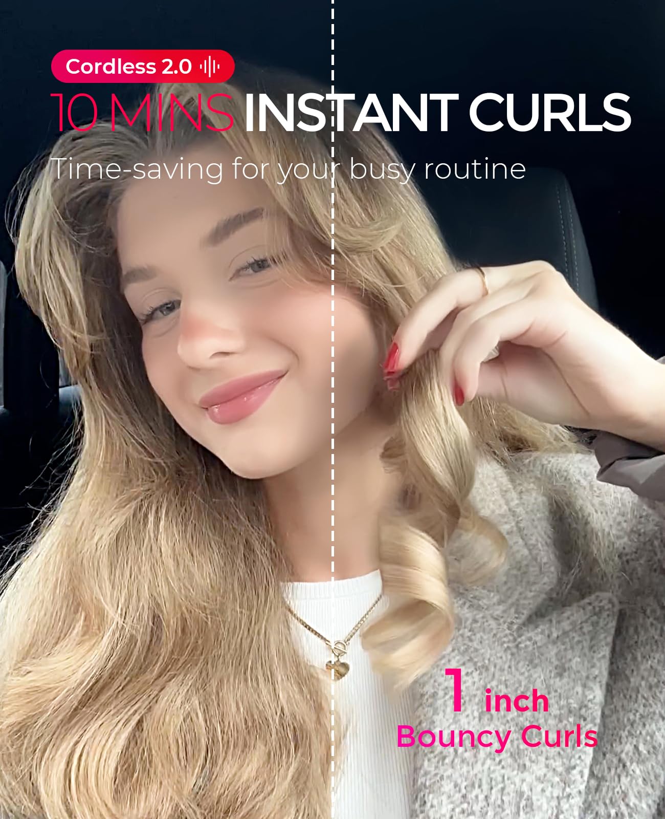 Portable curling iron , Free air cushion comb