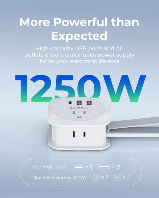 ORICO Ultra Thin Flat Plug Travel Power